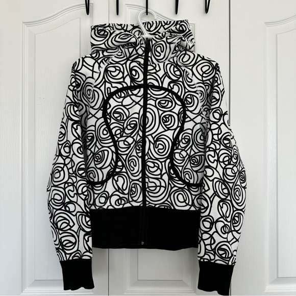 lululemon athletica Tops - RARE Lululemon Scuba Hoodie Full-zip Swirl Print Inkwell